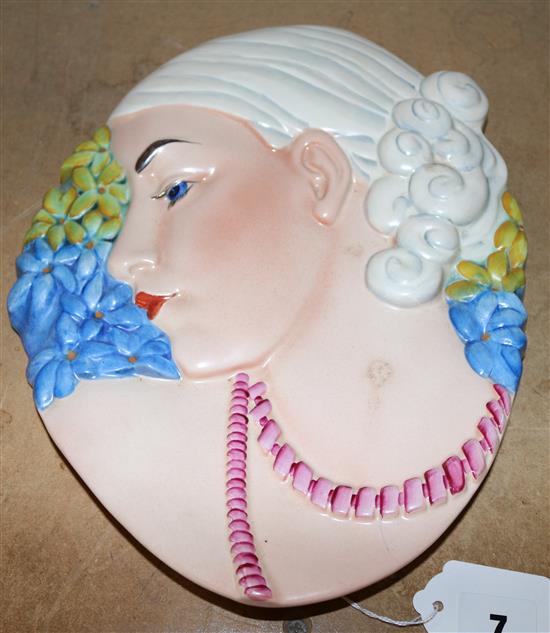 Beswick Art Deco style wall mask